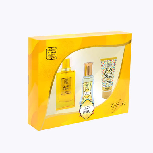 Bushra estuche perfume sin alcohol + extracto de perfume + locion NASEEM
