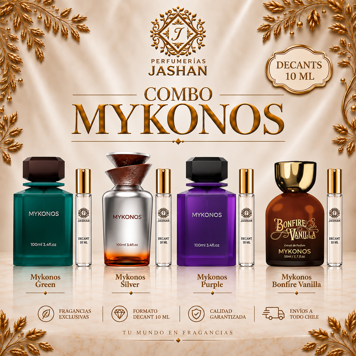DECANT - COMBO MYKONOS C/U DREAMSCAPE EXTRACTO + CONQUER EXTRACTO + ON THE ROCK EXTRACTO + GLITCH MYKONOS