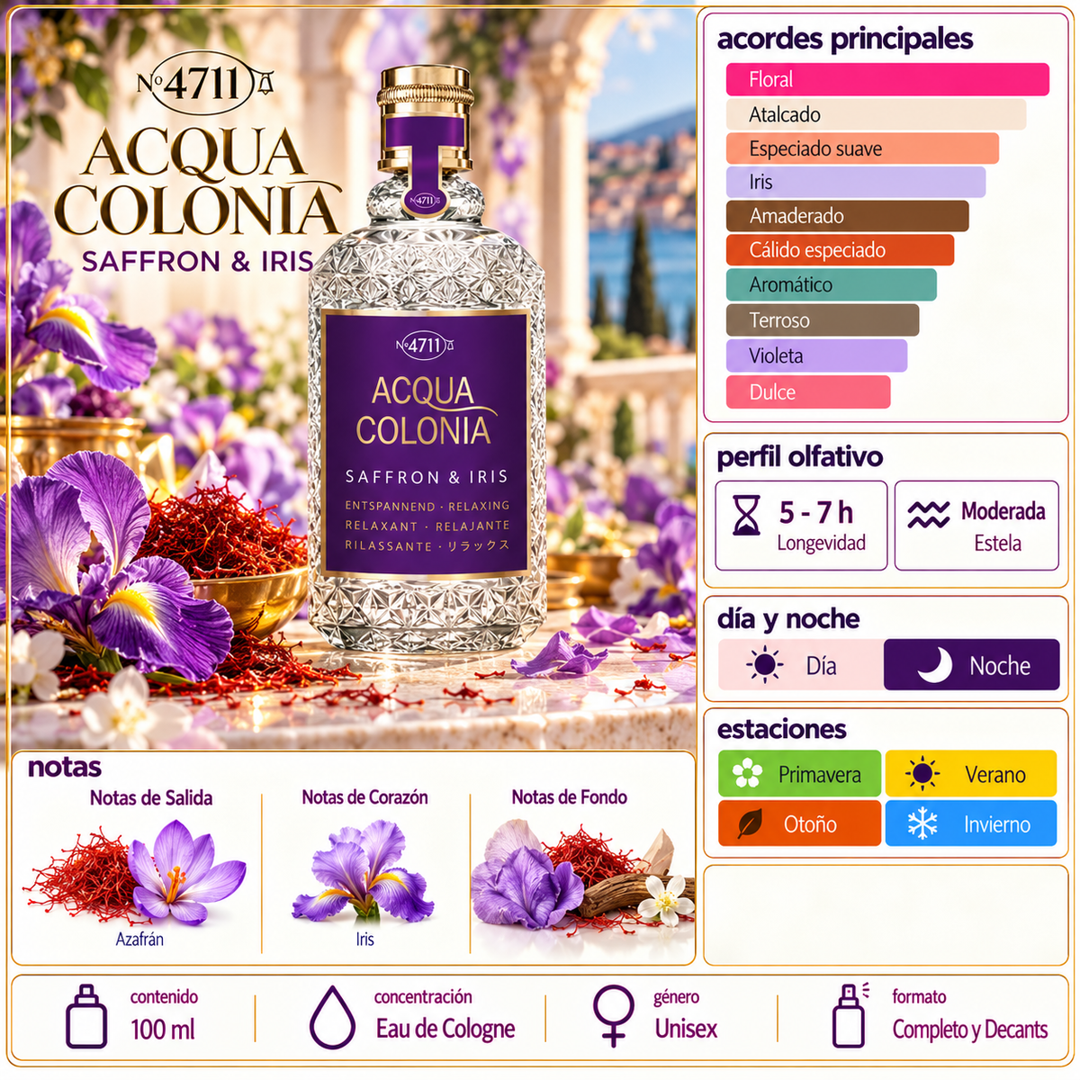 4711 Acqua Colonia Saffron & Iris 175 ML TESTER