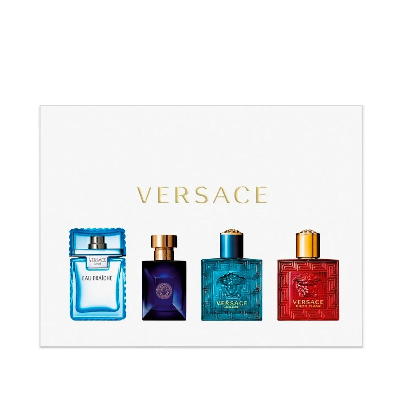 Set de 4 miniaturas Versace para Hombre, 5ml c/u, Edp