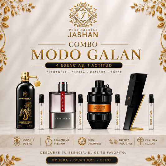 DECANT- COMBO MODO GALAN  5 ML ARABIAN TONKA MONTALE+ LUNA ROSSA PRADA EDT  +SPICE BOMB EDP+ BAD BOY EDT