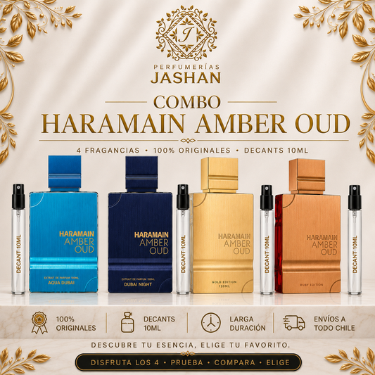DECANT - COMBO  HARAMAIN10ml c/u  - AQUADUBAI +DUBAI NIGTH +GOLD EDITION+ RUBY