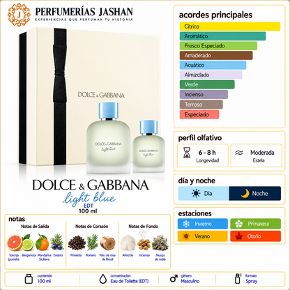 Estuche Dolce & Gabbana Light Blue Pour Homme EDT 100 ml+50 ml