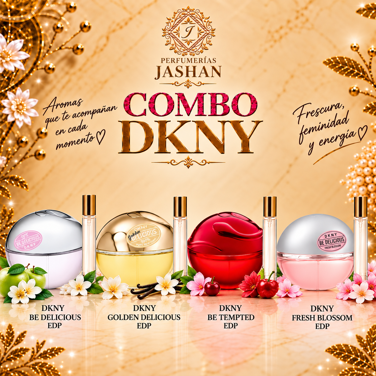DECANT - COMBO DKNY  C/U + DKNY BE TEMPTED EDP + DKNY BE DELICIOUS FRESH BLOSSOM EDP+DKNY BE DELICIOUS EDP+DKNY GOLDEN DELICIOUS EDP
