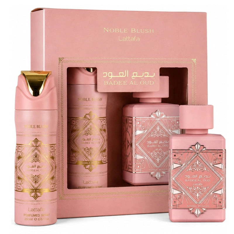 Badee al oud  Noble blush Lattafa Estuche Edp 100 ml + desodorante 200