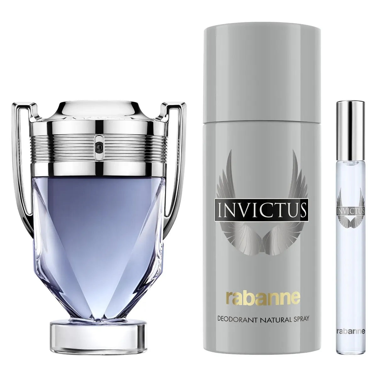 ESTUCHE, Invictus, Paco Rabanne, EDT 100 ML + Perfumero 10ml + Desodorante 250ml