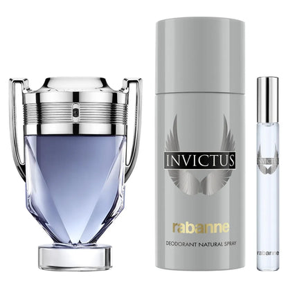 ESTUCHE, Invictus, Paco Rabanne, EDT 100 ML + Perfumero 10ml + Desodorante 250ml